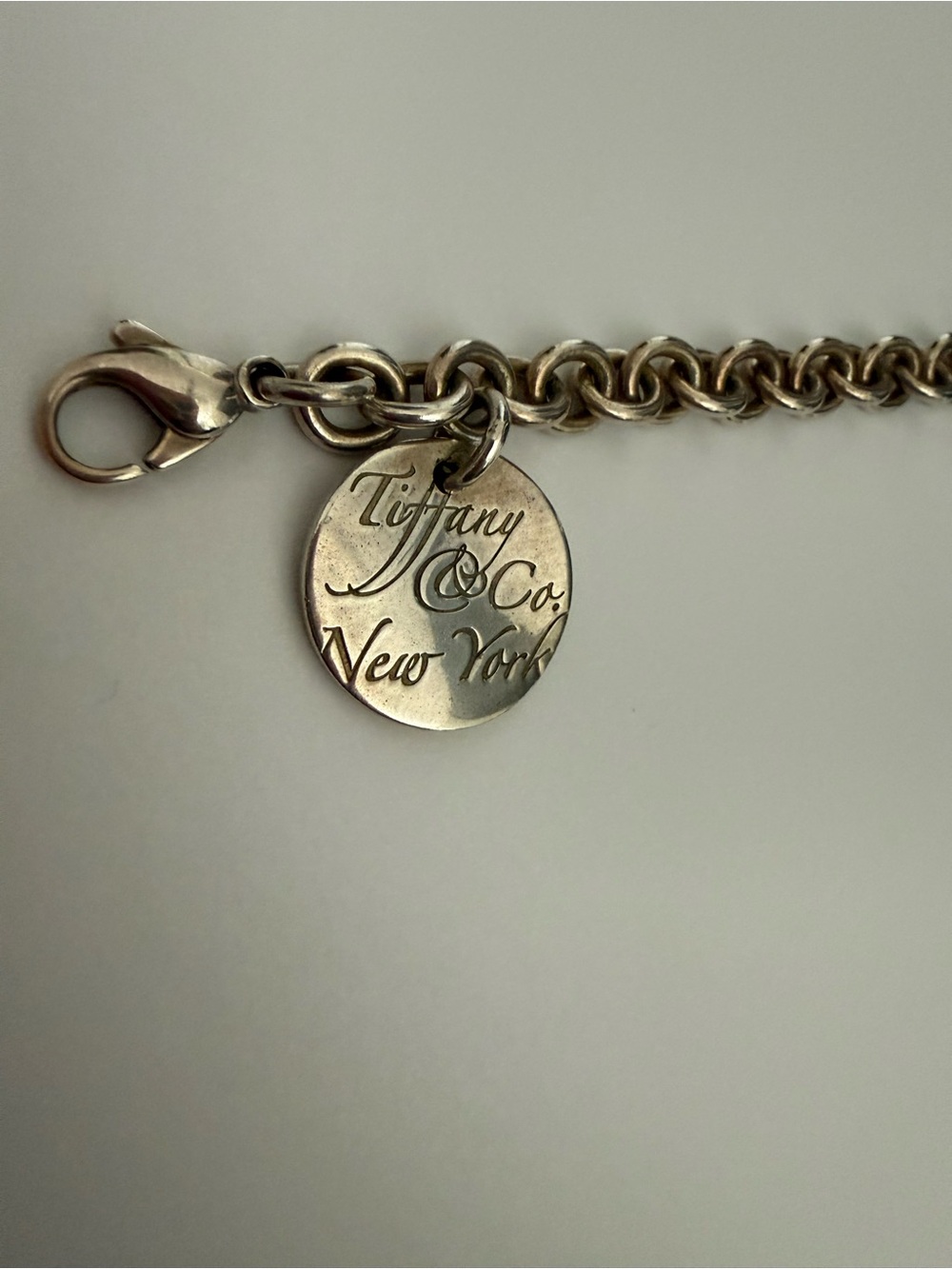 Tiffany & Co. Silver Round Tag Charm Bracelet - Picture 4 of 5